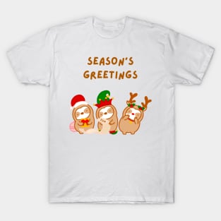 Christmas Season’s Greetings Sloths T-Shirt